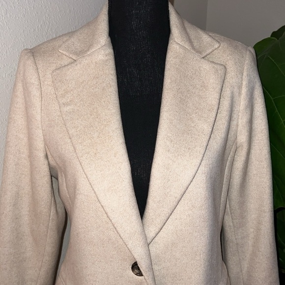 Ralph Lauren Women’s Cream Wool Blend Dress Coat Overcoat Single Breasted 8 - Picture 2 of 16